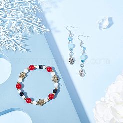 Сплав тибетского сплава hamsa рука / рука fatima / рука мириам бисер TIBEB-FH0001-09-RS