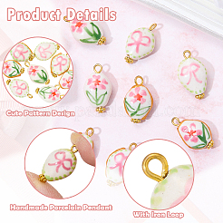 8 pendentif en porcelaine fait main&nbsp;PALLOY-SW00139