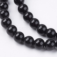 Natürliche schwarze Onyxperlenstränge&nbsp;LS-G-H1567-6MM