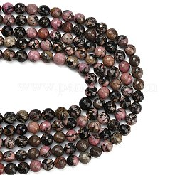 Природные родонит бисер нитей&nbsp;G-C280-B12-10mm
