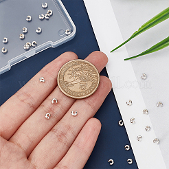 スターリングシルバーのつぶし玉カバー30個925個  銀  3x4x2mm&nbsp;STER-BBC0001-23