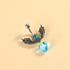 316L Chirurgenstahl Pavé Zirkonia Emaille Dangle Curved Barbell Bauchnabelpiercings FS-WGB5546-12