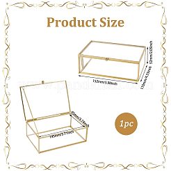Vitrines à bijoux en verre transparent avec cadre en métal&nbsp;AJEW-WH0410-465B
