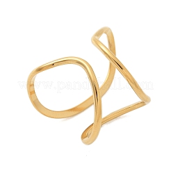 女性用304ステンレススチールオープンカフリング  18KGP本金メッキ  内径：18mm&nbsp;LS-RJEW-Z077-01G-11