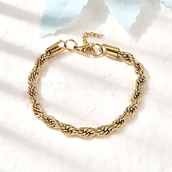 Браслеты-цепочки из нержавеющей стали 304 для женщин BJEW-B140-03G