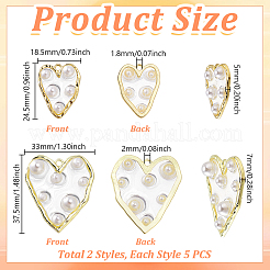 10 шт. 2 стиля подвески из сплава пластика с жемчугом FIND-GA0007-43