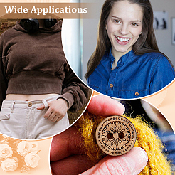 160 шт. 8 стиля 2-дырочных натуральных кокосовых пуговиц&nbsp;BUTT-ME0001-10