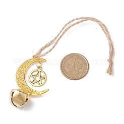 Pendentif lune en alliage avec décoration en forme d'étoile&nbsp;HJEW-JM02415-01