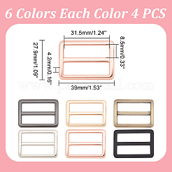 24 шт. 6-цветные пряжки-слайдеры из сплава FIND-WR0010-73