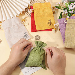 24 borsa con coulisse in tessuto stampato a fiori in 6 colori&nbsp;ABAG-CA0001-22B