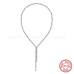 Регулируемые 925 серебряные круглые магнитные бусины ожерелья для женщин NJEW-A048-03P