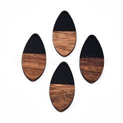 Pendentifs en résine opaque et bois de noyer&nbsp;RESI-N025-032-B01