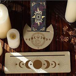 2 support de cartes en bois naturel de style 2 pour tarot&nbsp;DJEW-GF0001-33D