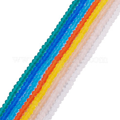 8 нить 8 цвета гальванических стеклянных бусин&nbsp;EGLA-TA0001-49B