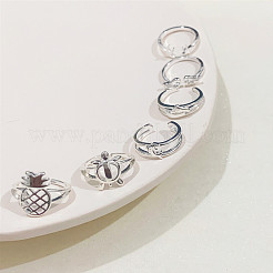 6 шт. 6 стиля ананас черепаха дельфин латунные манжеты палец наборы FS-WGE94DA-07