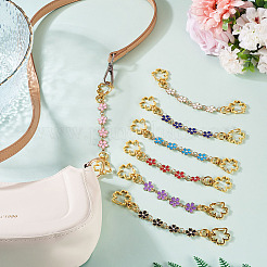 7 шт. 7-цветные эмалевые цепочки для сумок-цветочков из сплава&nbsp;HJEW-TAC0104