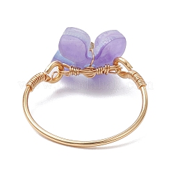 Женское кольцо из пластика и медной проволоки RJEW-JR00880