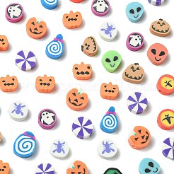 198 шт. 9 стиля бусины из полимерной глины ручной работы на тему Хэллоуина CLAY-FS0001-44