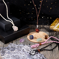 Makramee 7 Chakra Naturstein Anhänger Halskette DIY Bausatz&nbsp;DIY-FH0003-96