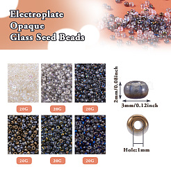 120g 6 colori 8/0 perline di vetro&nbsp;SEED-TA0001-20