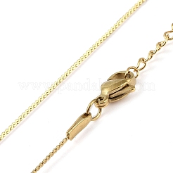 304ステンレススチールペンダントネックレス  女性用ゴールドトーンサーペンタインチェーンネックレス  ハート  13.70インチ（34.8cm）  ペンダント：15.5x17mm&nbsp;NJEW-K266-03C-G