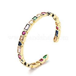 Bracelet manchette géométrique en zircone cubique&nbsp;BJEW-J165-13-G