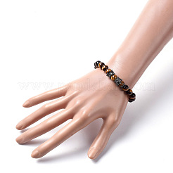 Braccialetti di perline elasticizzati naturali con occhio di tigre&nbsp;BJEW-JB05175-02
