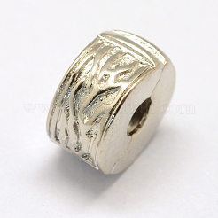 合金ヨーロピアンスタイルクラスプ  コラム  プラチナ  10x5.5mm  穴：3mm&nbsp;X-PDLC-R001-08P
