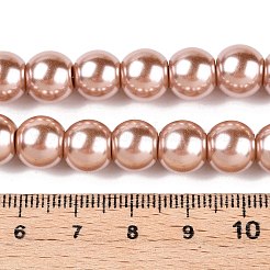 ベーキングペイント、ガラスパール、丸ビーズの連  バリーウッド  10~11mm  穴：1.5mm  約85個/連  31.4インチ&nbsp;X-HY-Q003-10mm-11