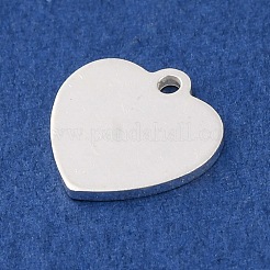スターリングシルバーのハートチャーム925個  銀  12x12x1mm  穴：1.4mm&nbsp;STER-F057-03S-03