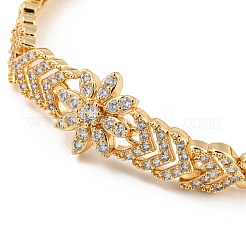 Bracelets à maillons en laiton doré avec micro pavé de zircone cubique&nbsp;BJEW-P314-A04-G