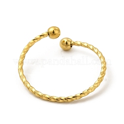 Ионное покрытие(ip) 304 нержавеющая сталь бисерное открытое кольцо-манжета для женщин&nbsp;X-RJEW-E070-02G