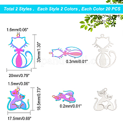80 шт. 4 шт. филигранные подвески из нержавеющей стали 201&nbsp;STAS-DC0008-69