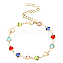 Браслеты из латунной стеклянной цепочки для женщин WGAE243-01