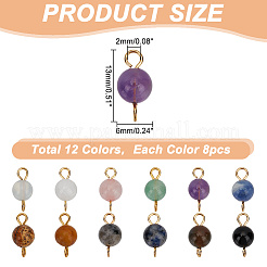 96 шт. 12-х цветные подвески-коннекторы из натуральных и синтетических смешанных драгоценных камней&nbsp;PALLOY-HY00039