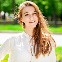 3 пара двухцветных эмалевых сережек-подвесок в виде цветка маргаритки EJEW-AN0001-41