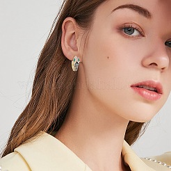 Серьги-кольца со змеей из кубического циркония с эмалью&nbsp;EJEW-SZ0001-87F