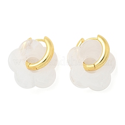 Серьги-кольца из латуни и смолы для женщин&nbsp;LS-EJEW-U038-01G-07