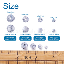 4 нити 4 нити синтетических бирюзовых бусин TURQ-CW0001-01A