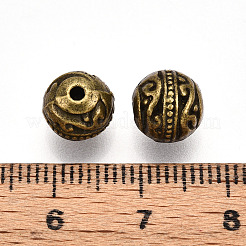 Сплавочные овальные бусины тибетского стиля  TIBE-WH0009-03AB