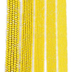 Гальванизировать непрозрачные сплошной цвет стеклянные бусы пряди&nbsp;EGLA-A044-P3mm-L04