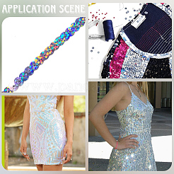 1 рулон ПВХ-бусины с пайетками&nbsp;DIY-SP0005-27B