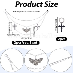 4 Stück 2 Stile Messing verdrehte Ketten & Legierung Schuhe Charms Sets&nbsp;HJEW-BM0001-09