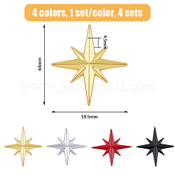 4 шт. 4 цвета 3D наклейки для украшения автомобиля из цинкового сплава&nbsp;STIC-FH0001-13