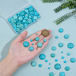 180 шт. 8 стиля фурнитуры для рукоделия окрашенный синтетический бирюзовый драгоценный камень плоская задняя часть куполообразные кабошоны&nbsp;G-PH0003-28