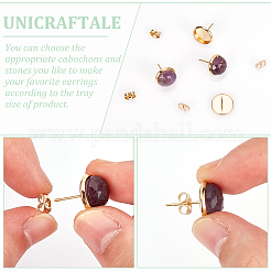 Плоские круглые серьги-гвоздики из нержавеющей стали 304 STAS-UN0060-74C-G