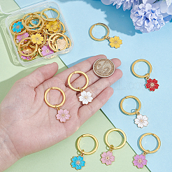 24шт брелок в виде цветка из сплава 6 цветов эмали KEYC-NB00013