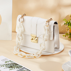 Цепочки для кошельков с прямоугольными звеньями из акрила с искусственным жемчугом FIND-WH0126-254