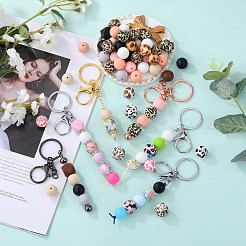 89шт набор силиконовых бусин с красочным рисунком SIL-SZ0002-54C