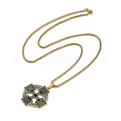 201 нержавеющая сталь готический узел подвеска крест ожерелье коробка цепь NJEW-M010-05G